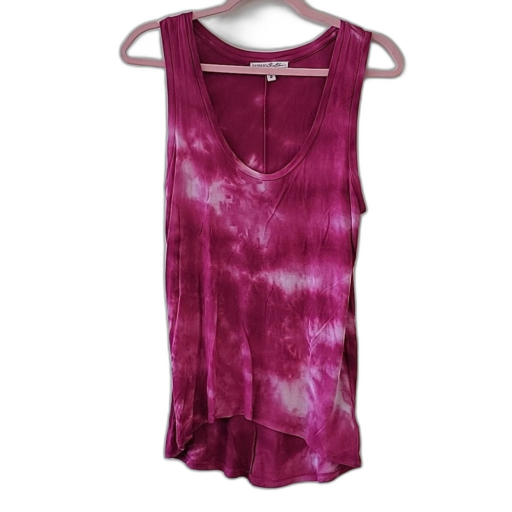 Express Hippie Festival Colorful Scoop Neck Tank Top Pink White Size XS Boho